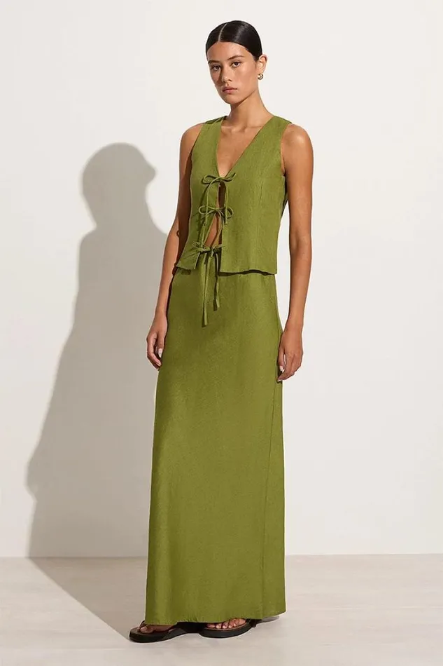 Women Faithfull The Brand Skirts and Shorts Cataline Skirt Palm Green 8211 Final Sale
