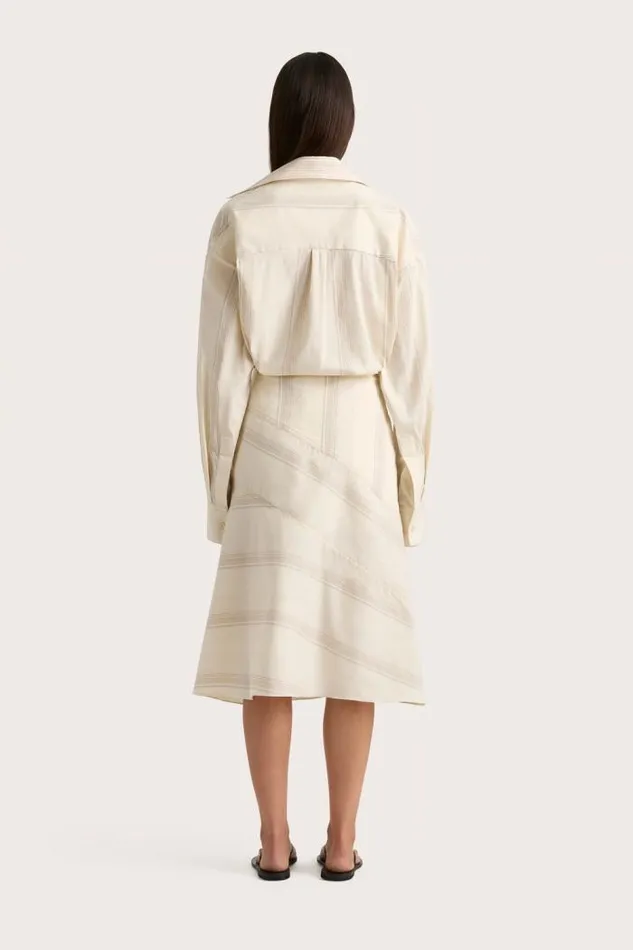 Women Faithfull The Brand Skirts and Shorts En Vau Skirt Foam Taupe Stripe