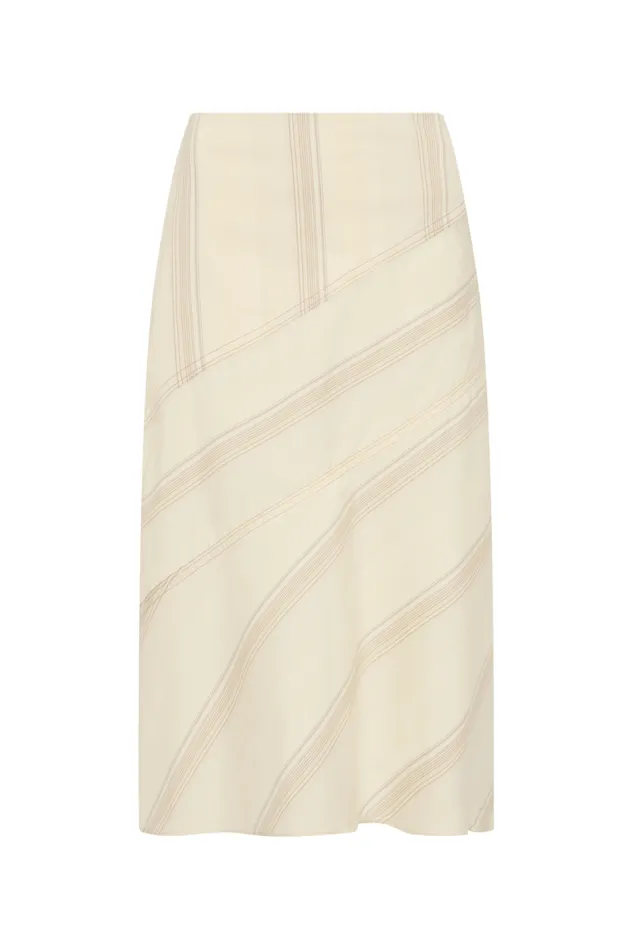 Women Faithfull The Brand Skirts and Shorts En Vau Skirt Foam Taupe Stripe