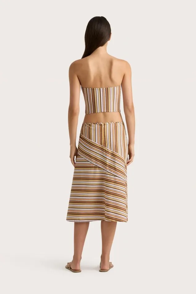 Women Faithfull The Brand Skirts and Shorts En Vau Skirt Terracotta Stripe