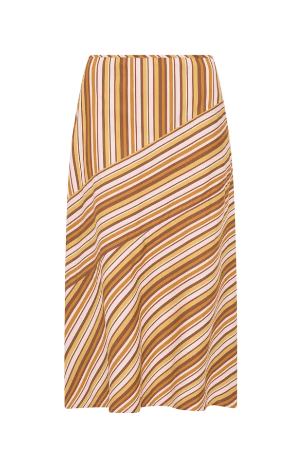 Women Faithfull The Brand Skirts and Shorts En Vau Skirt Terracotta Stripe