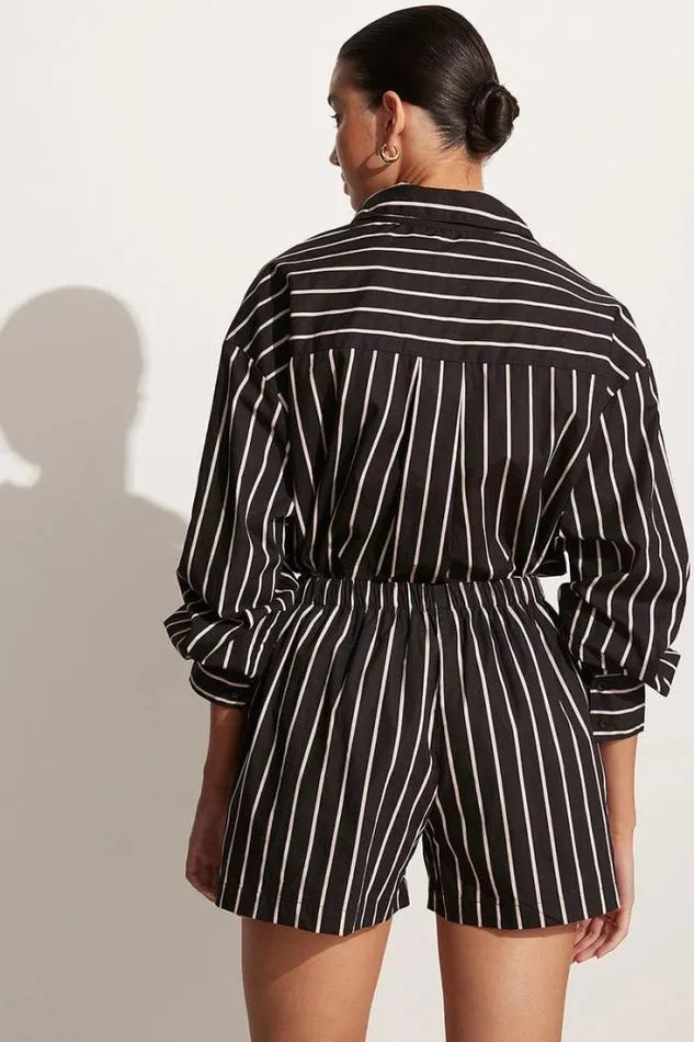 Women Faithfull The Brand Skirts and Shorts Sereno Shorts Adia Stripe Print Black 8211 Final Sale