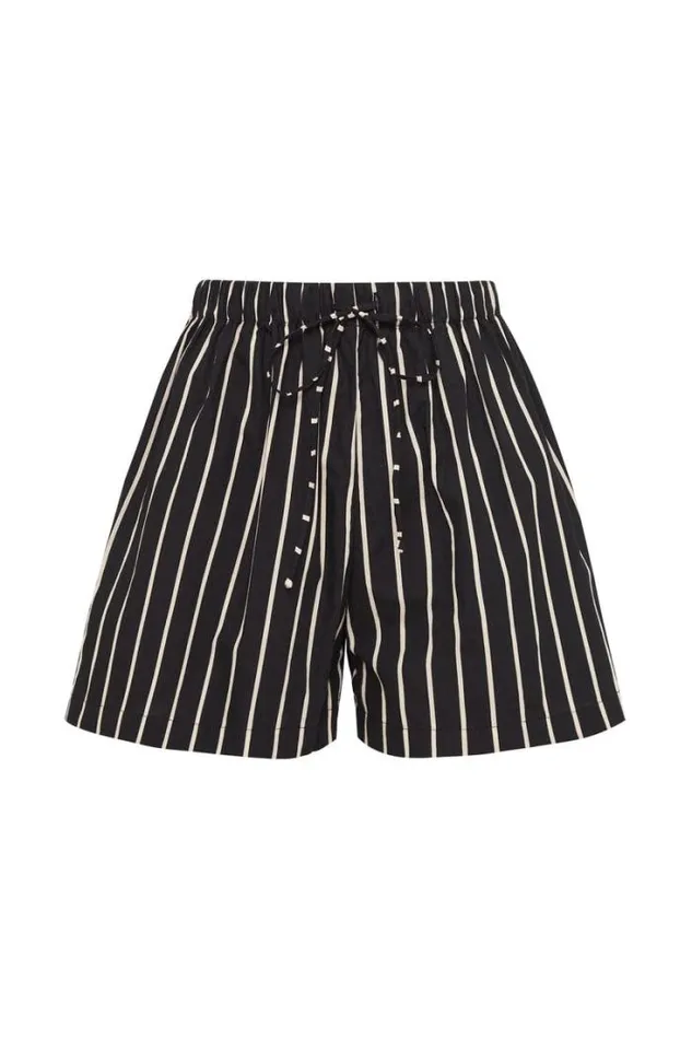 Women Faithfull The Brand Skirts and Shorts Sereno Shorts Adia Stripe Print Black 8211 Final Sale