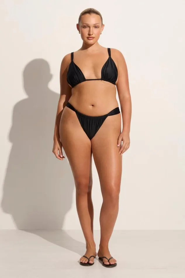 Women Faithfull The Brand Swim Mary Bikini Top Black