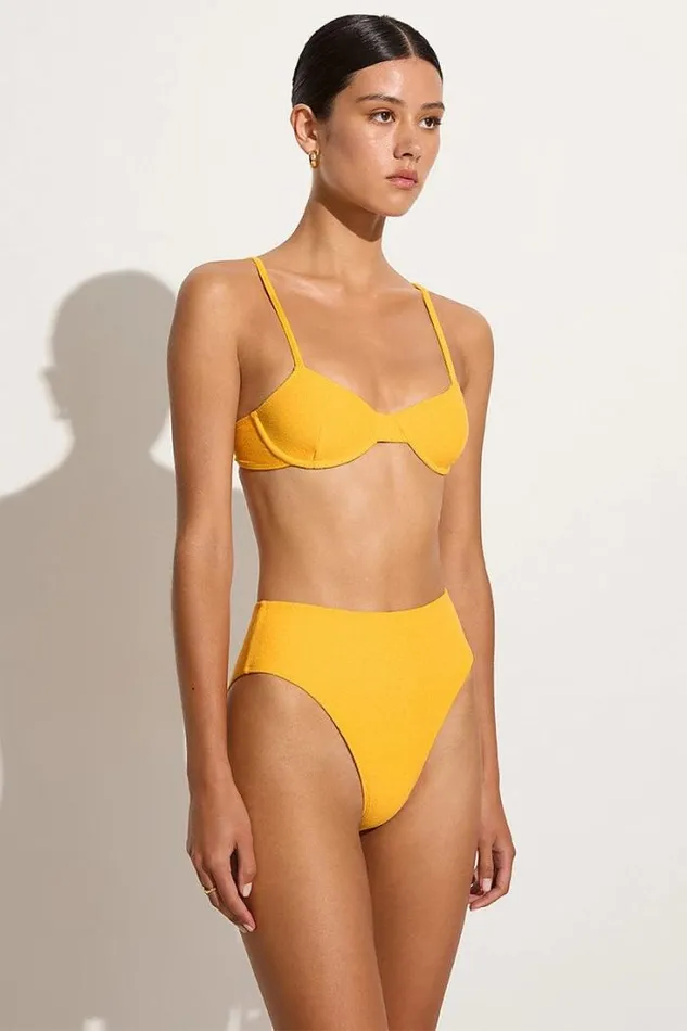 Women Faithfull The Brand Swim Maxime Bikini Top Citrus Towelling 8211 Final Sale