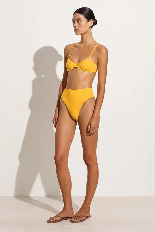 Women Faithfull The Brand Swim Maxime Bikini Top Citrus Towelling 8211 Final Sale