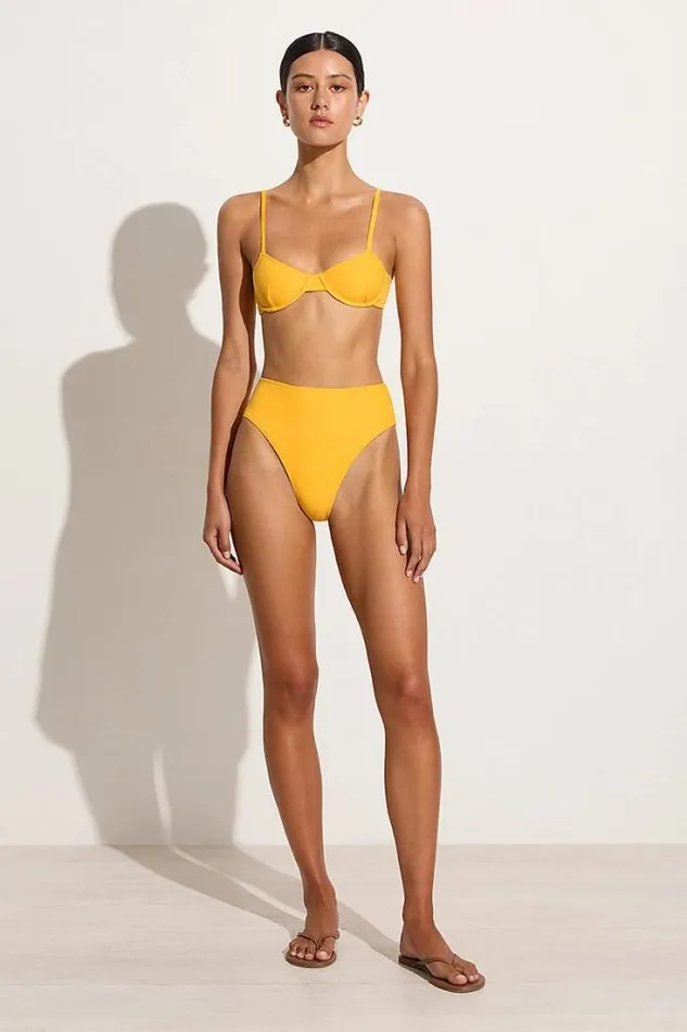 Women Faithfull The Brand Swim Maxime Bikini Top Citrus Towelling 8211 Final Sale