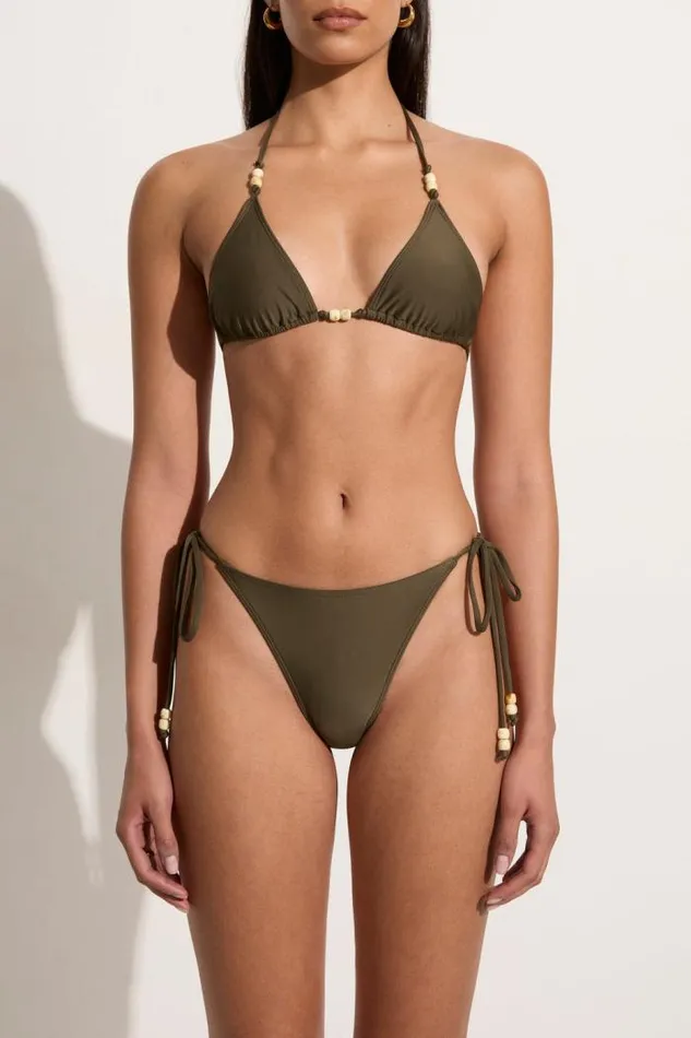 Women Faithfull The Brand Swim Uma Bikini Top Khaki