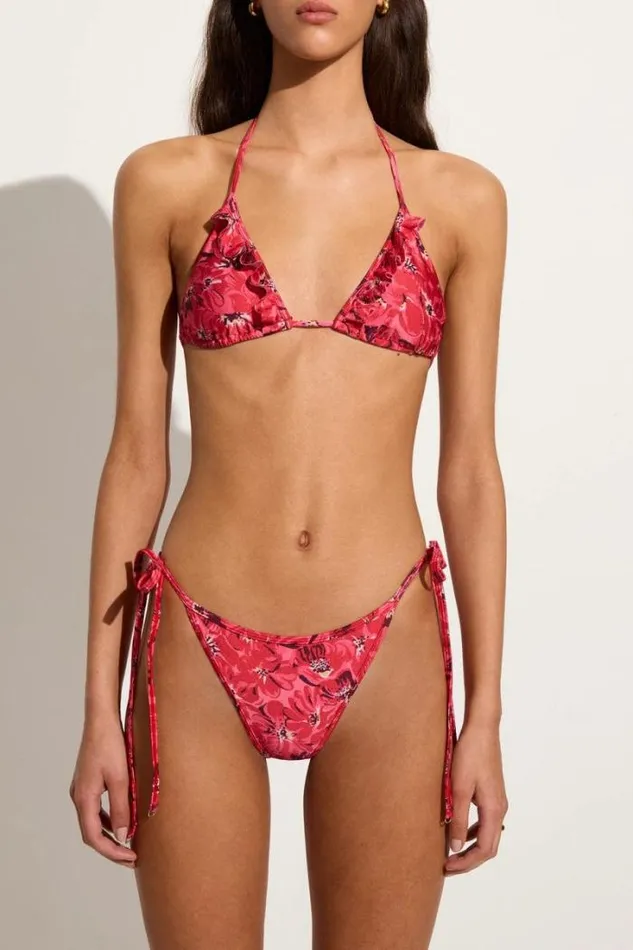 Women Faithfull The Brand Swim Zamora Bikini Bottoms El Limon Floral Pink