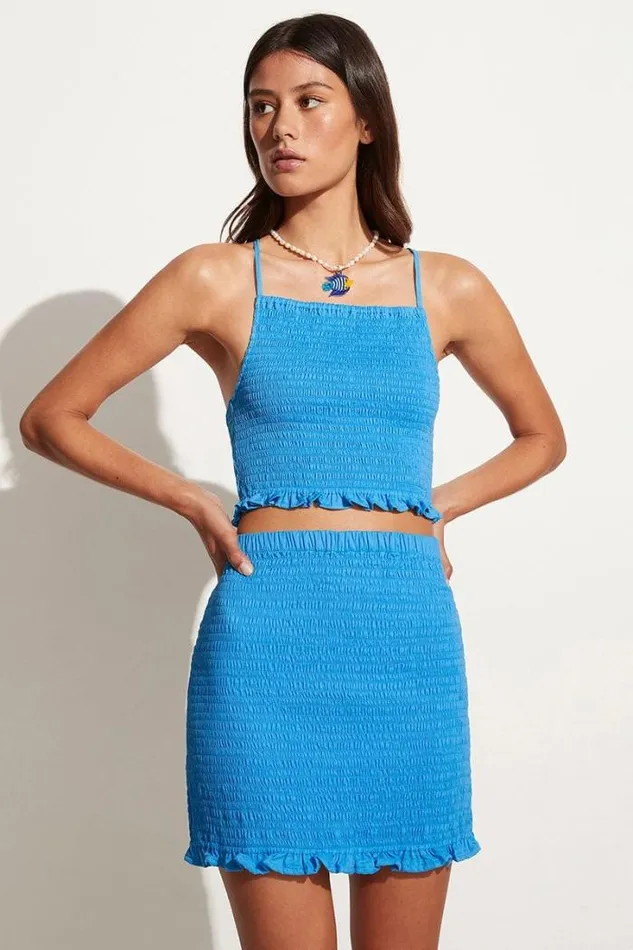 Women Faithfull The Brand Tops Amira Top Turquoise 8211 Final Sale