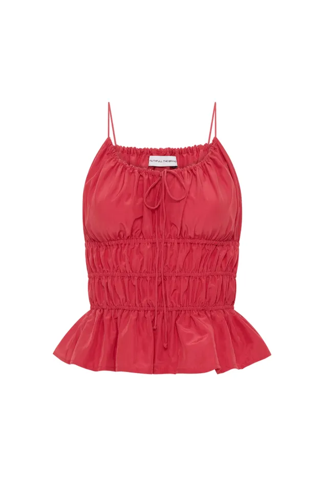 Women Faithfull The Brand Tops Casale Top Crimson