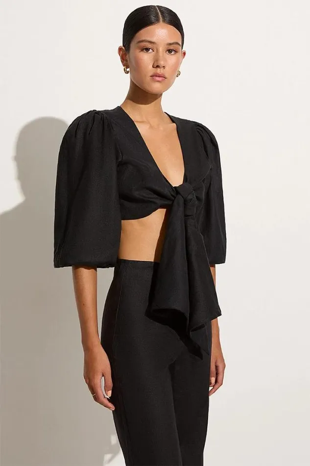 Women Faithfull The Brand Tops Ce Soir Top Black 8211 Final Sale