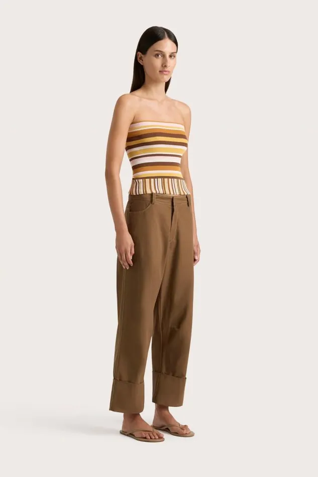 Women Faithfull The Brand Tops Citara Strapless Top Cocoa