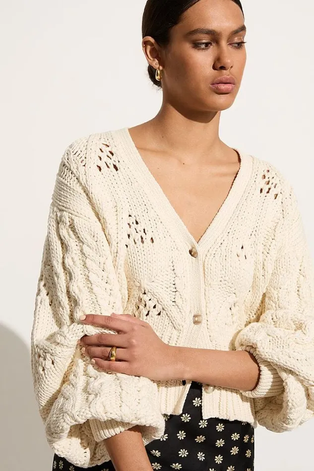 Women Faithfull The Brand Tops Dayana Cardigan Off White