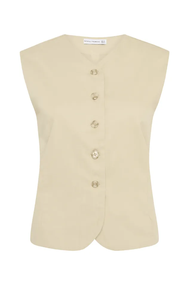 Women Faithfull The Brand Tops Delfina Vest Bleached Sand