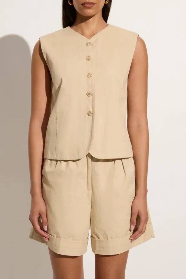Women Faithfull The Brand Tops Delfina Vest Bleached Sand