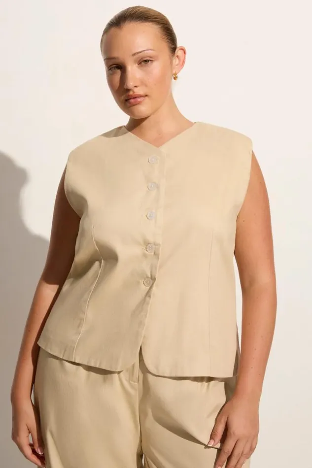Women Faithfull The Brand Tops Delfina Vest Bleached Sand