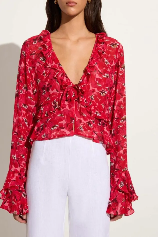 Women Faithfull The Brand Tops Montenegro Top El Limon Floral Pink