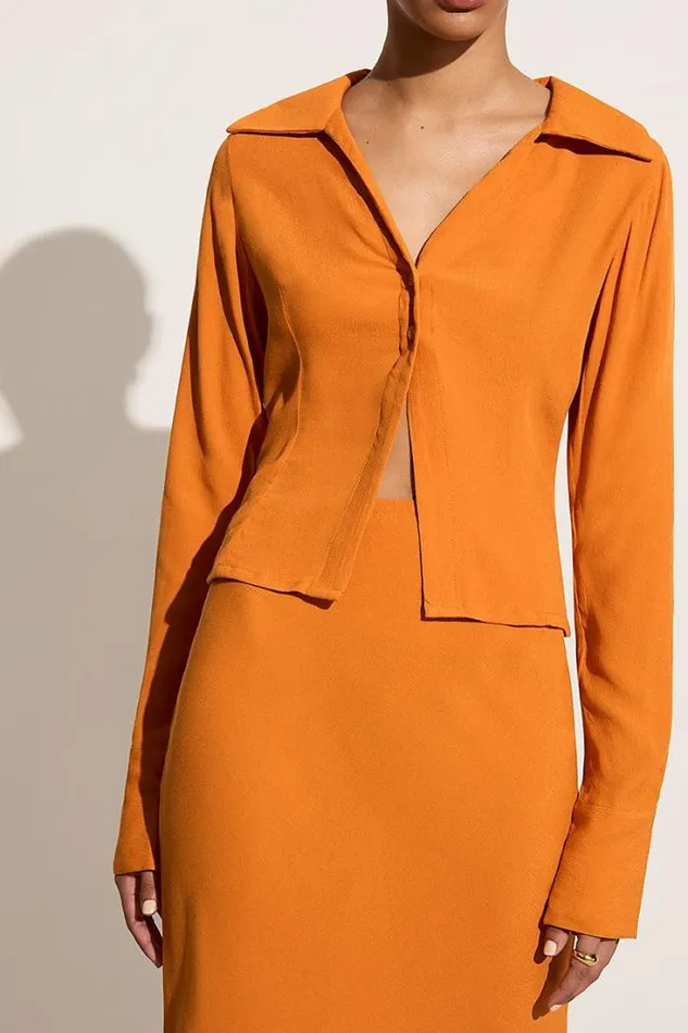 Women Faithfull The Brand Tops Serrador Shirt Orange