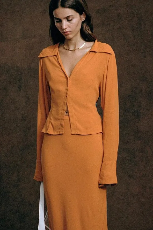 Women Faithfull The Brand Tops Serrador Shirt Orange
