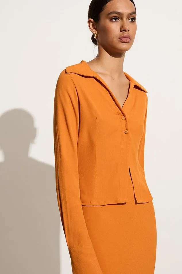 Women Faithfull The Brand Tops Serrador Shirt Orange