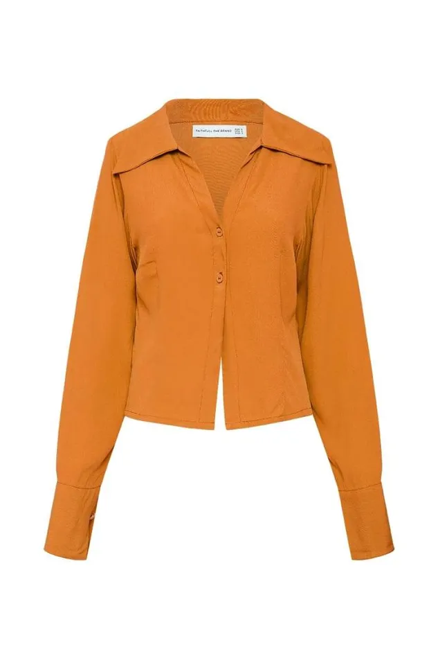 Women Faithfull The Brand Tops Serrador Shirt Orange