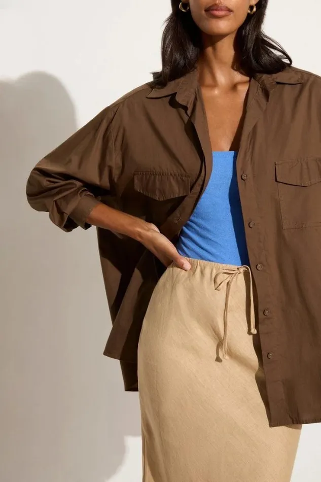 Women Faithfull The Brand Tops Tyde Shirt Cappuccino 8211 Final Sale