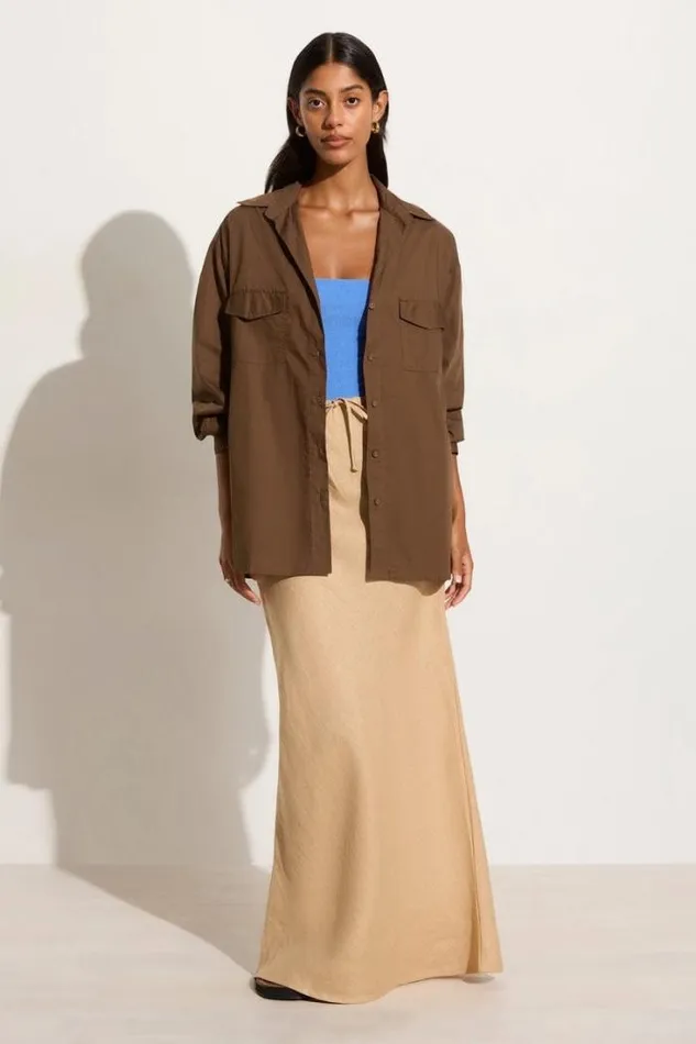 Women Faithfull The Brand Tops Tyde Shirt Cappuccino 8211 Final Sale