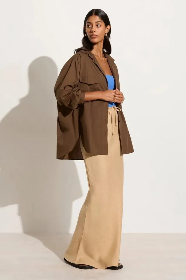 Women Faithfull The Brand Tops Tyde Shirt Cappuccino 8211 Final Sale