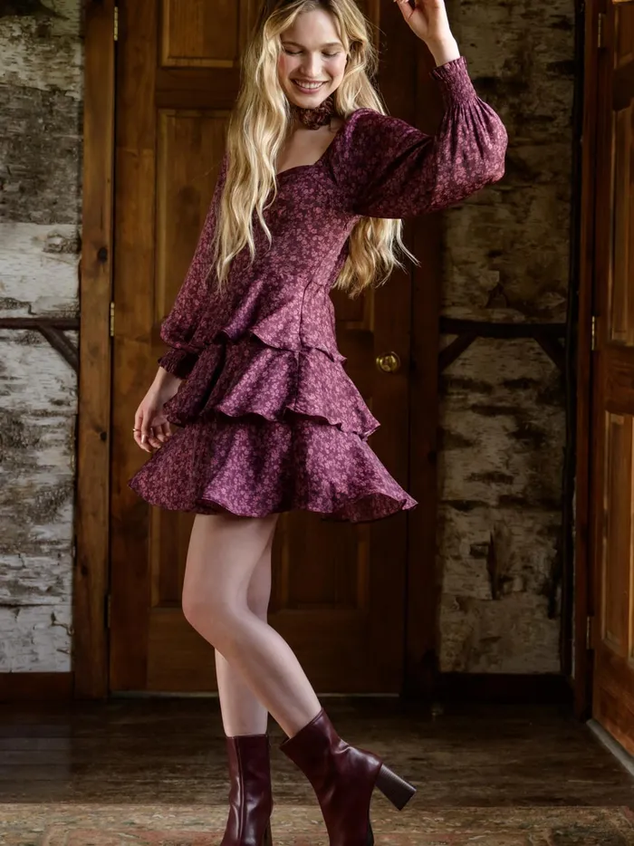 Women Fawn Floral Dress Burgundy Altar039d State Casual