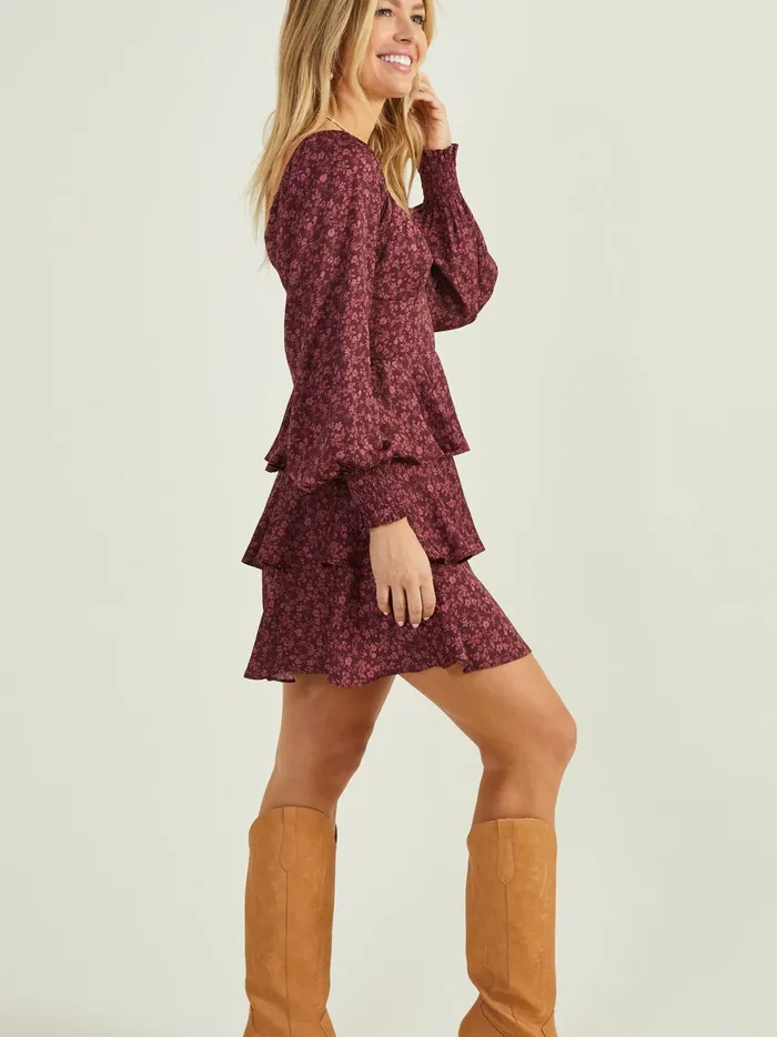 Women Fawn Floral Dress Burgundy Altar039d State Casual