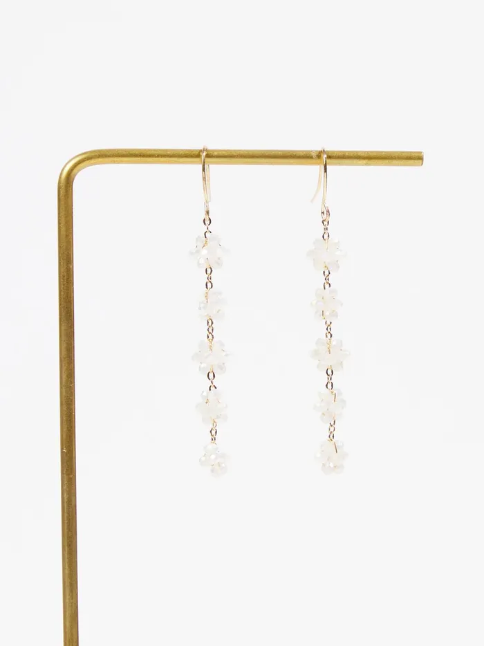 Women Floral Bead Dangle Earrings Ivory Altar039d State Jewelry