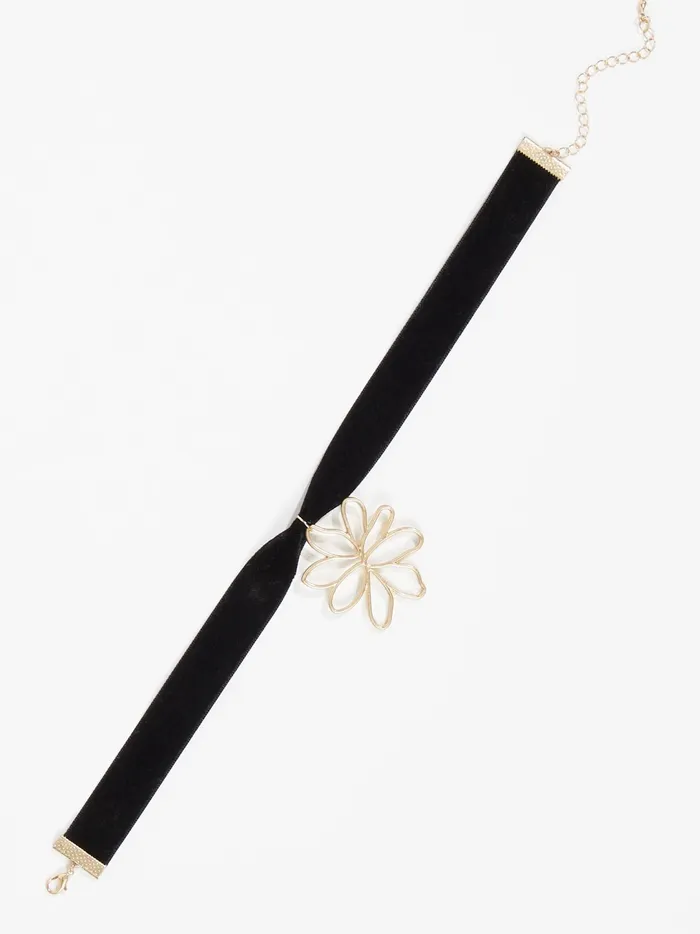 Women Flower Velvet Choker Necklace Goldblack Altar039d State Jewelry