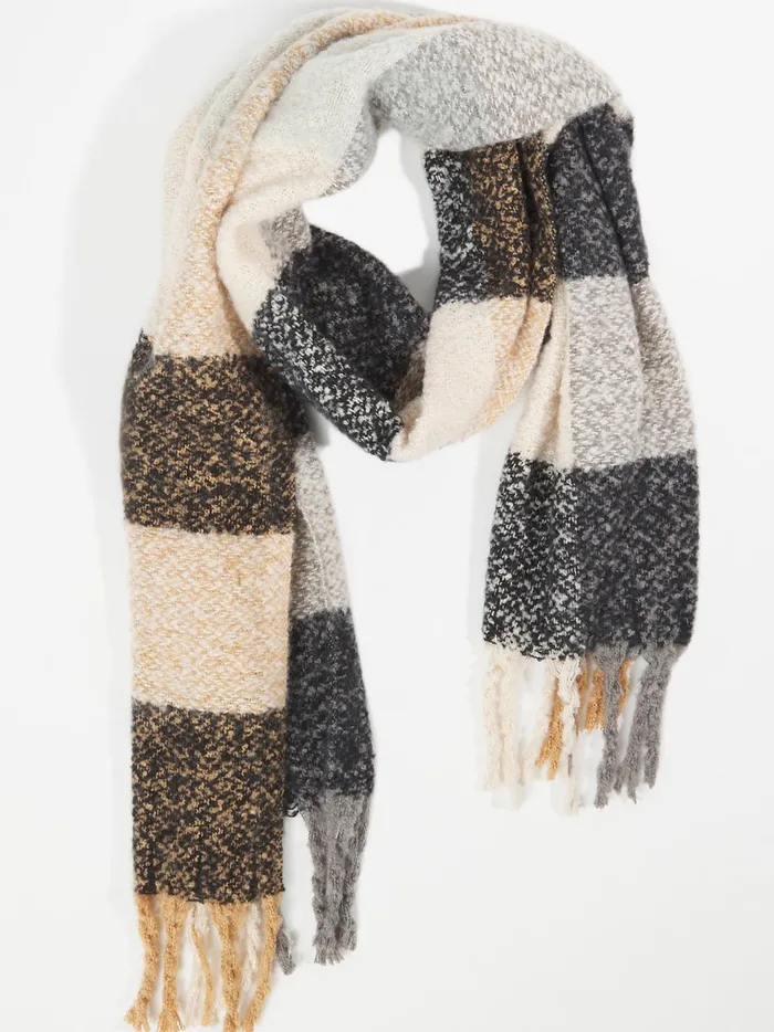Women Frayed Plaid Scarf Black Altar039d State Bandanas Scarves