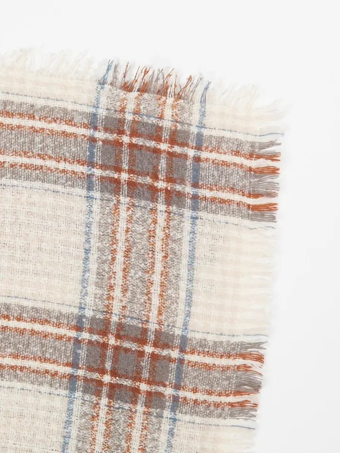 Women Frayed Plaid Scarf Blue Altar039d State Bandanas Scarves