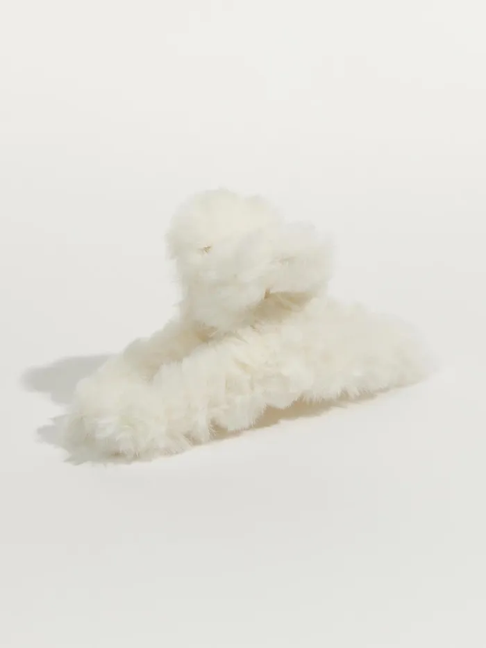 Women Furry Claw Clip Ivory Altar039d State Hair Accessories