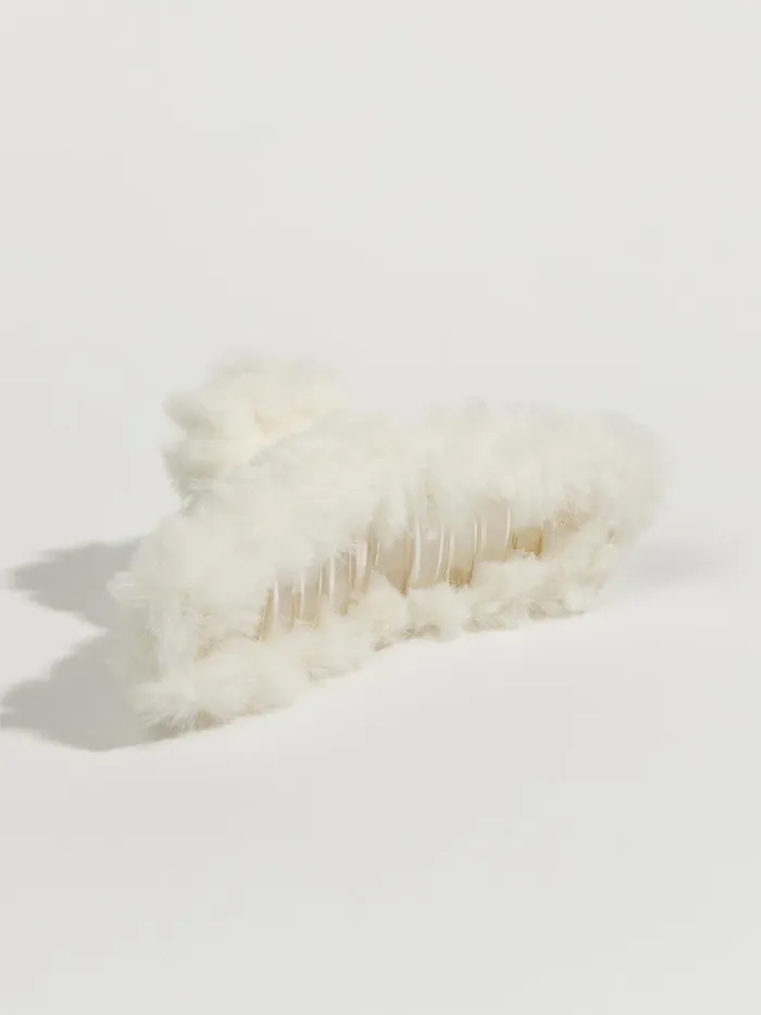 Women Furry Claw Clip Ivory Altar039d State Hair Accessories