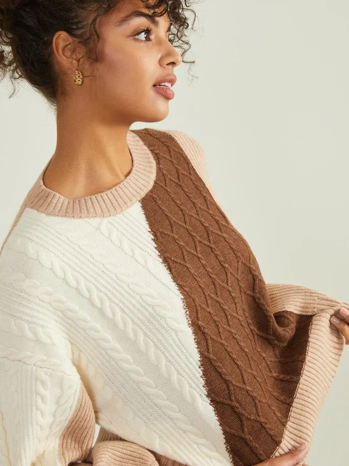 Women Gemma Colorblock Sweater Sandmocha Altar039d State Sweaters