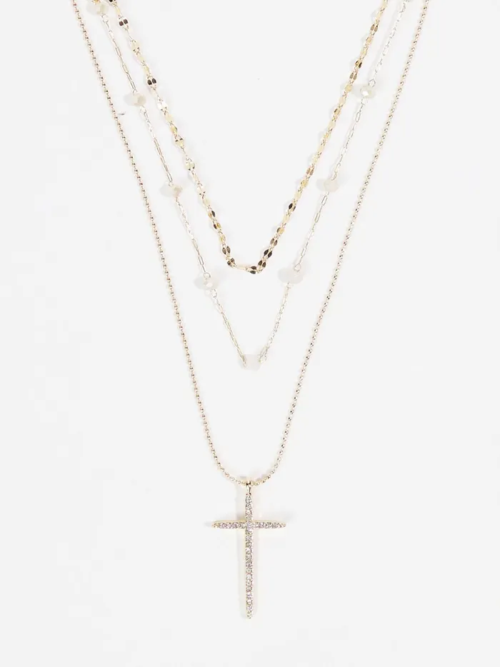 Women Gemma Layered Cross Necklace Natural Altar039d State Jewelry