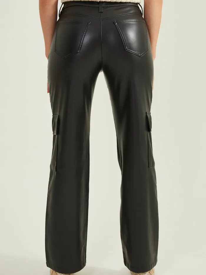 Women Georgiana Vegan Leather Cargo Pants Black Altar039d State Cargo Pants