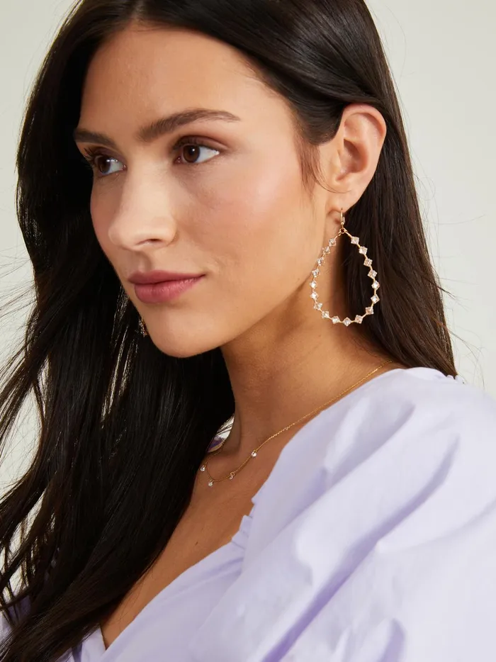 Women Glitz Teardrop Earrings Gold Altar039d State Jewelry
