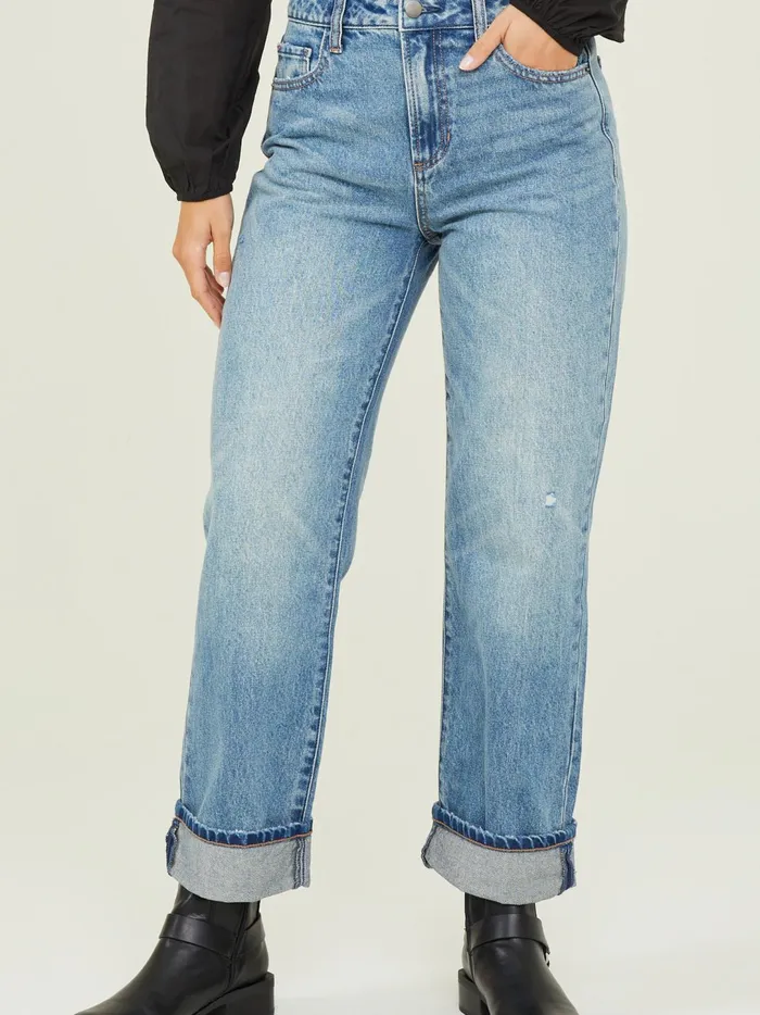 Women Halston Straight Cuffed Jeans Mediumwash Altar039d State Jeans
