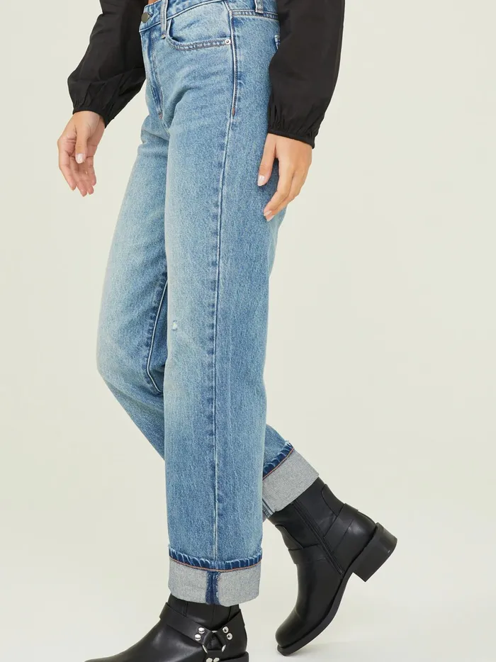 Women Halston Straight Cuffed Jeans Mediumwash Altar039d State Jeans