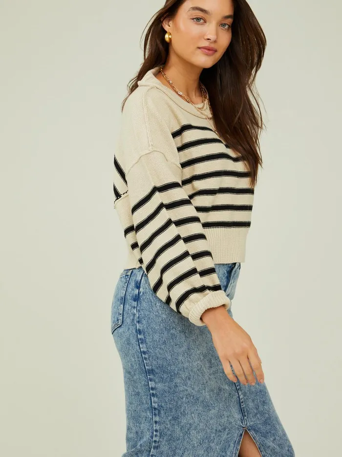 Women Harley Striped Sweater Taupeblack Altar039d State Sweaters