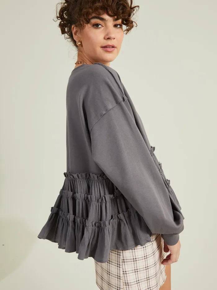 Women Harow Peplum Top Charcoal Altar039d State Blouses