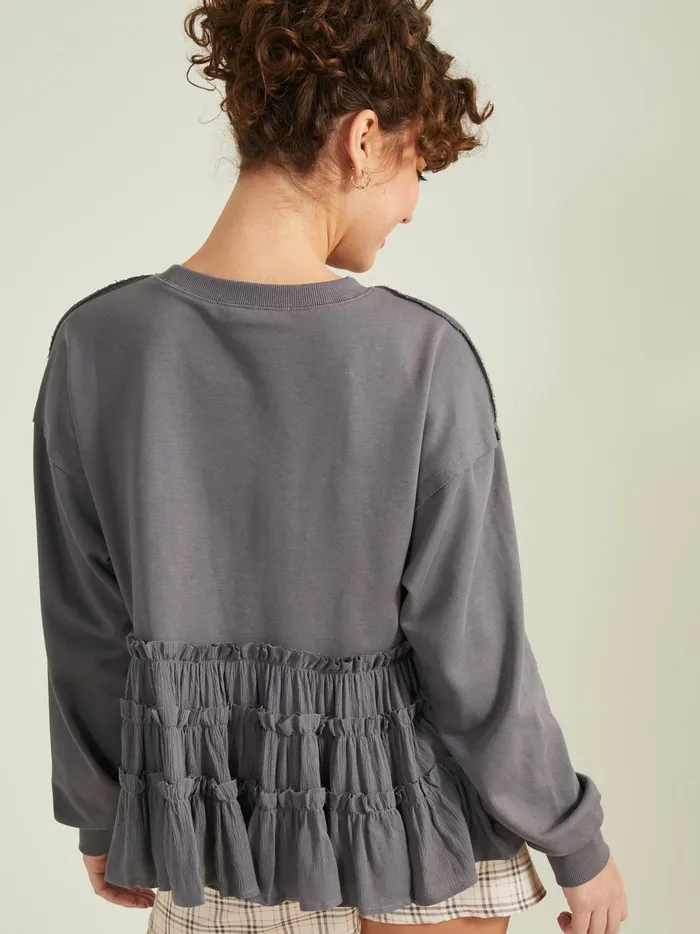 Women Harow Peplum Top Charcoal Altar039d State Blouses