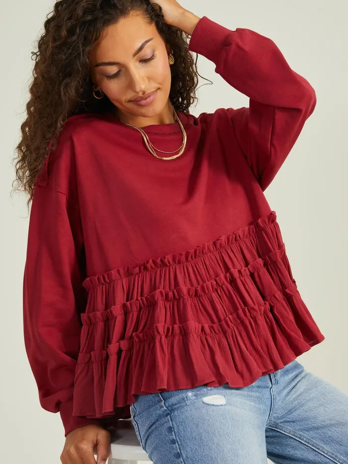 Women Harow Peplum Top Wine Altar039d State Blouses