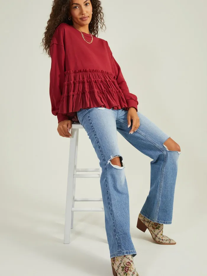 Women Harow Peplum Top Wine Altar039d State Blouses