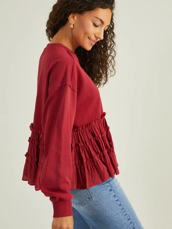 Women Harow Peplum Top Wine Altar039d State Blouses