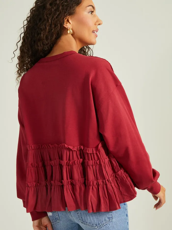 Women Harow Peplum Top Wine Altar039d State Blouses